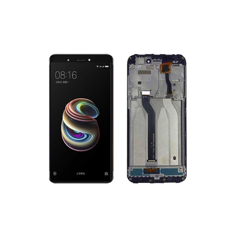 Ekranas skirtas Xiaomi Redmi 5A juodas su rėmeliu HQ