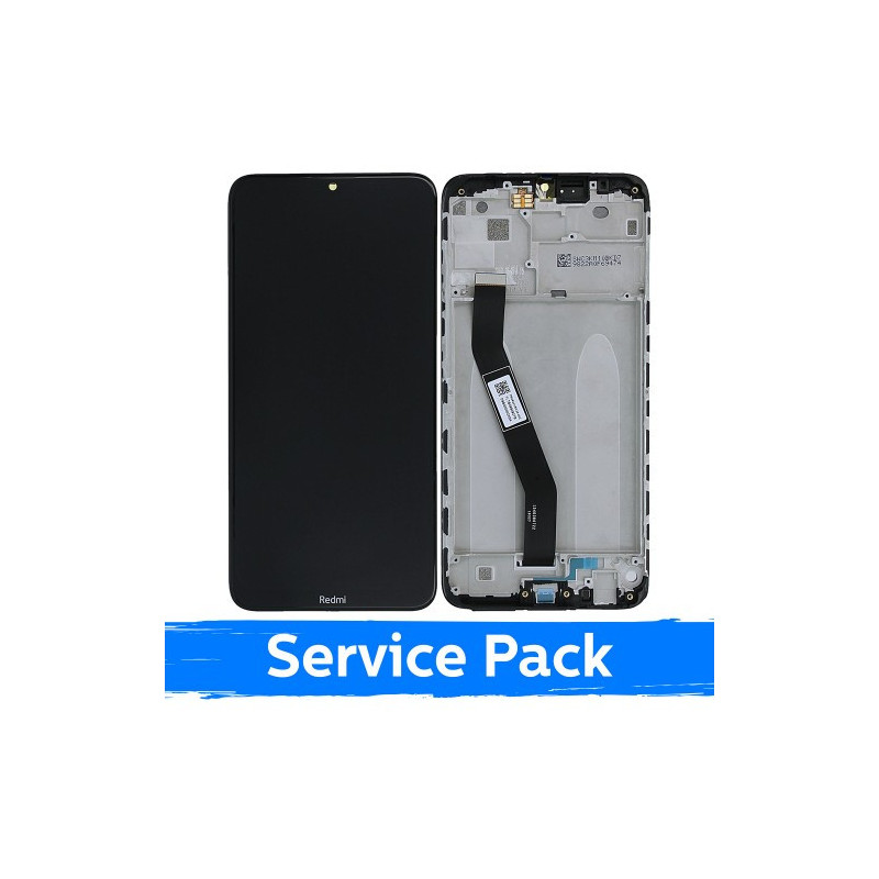 Ekranas skirtas Xiaomi Redmi 8 (Redmi 8A) su rėmeliu / Black / (Service Pack)