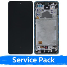 Ekranas skirtas Samsung A725 A72 su rėmeliu / Awesome Blue / (Service Pack)