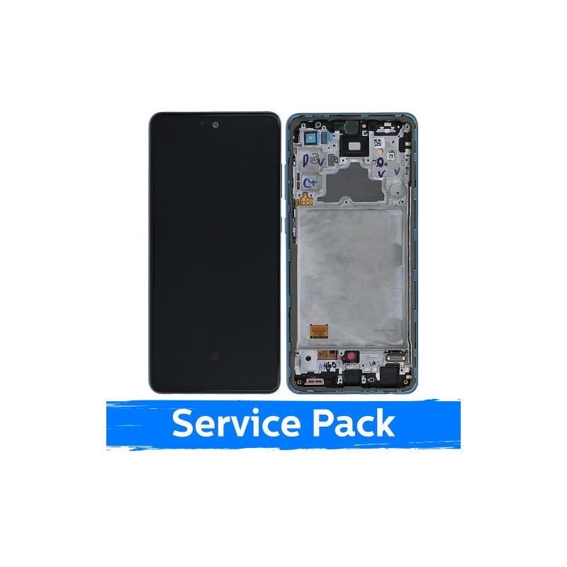 Ekranas skirtas Samsung A725 A72 su rėmeliu / Awesome Blue / (Service Pack)