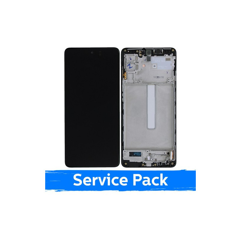Ekranas skirtas Samsung M526 M52s 5G su rėmeliu / Blazing Black / (Service Pack)