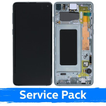 Screen for Samsung G973 S10 with frame / Prism Green / (Service Pack)