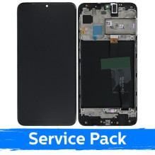 Screen for Samsung M105 M10 black with frame (Service Pack)