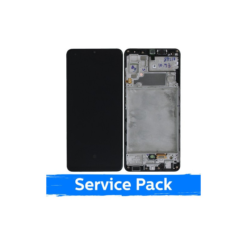 Ekranas skirtas Samsung A325 A32 4G juodas su rėmeliu (Service Pack)