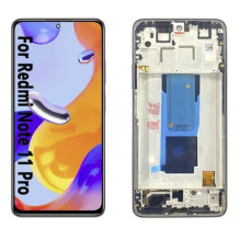 Screen for Xiaomi Redmi Note 11 Pro / Poco X4 Pro 5G black with frame HQ
