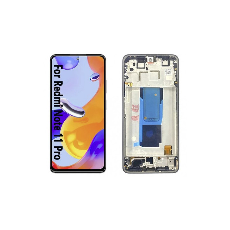 Ekranas skirtas Xiaomi Redmi Note 11 Pro / Poco X4 Pro 5G juodas su rėmeliu HQ