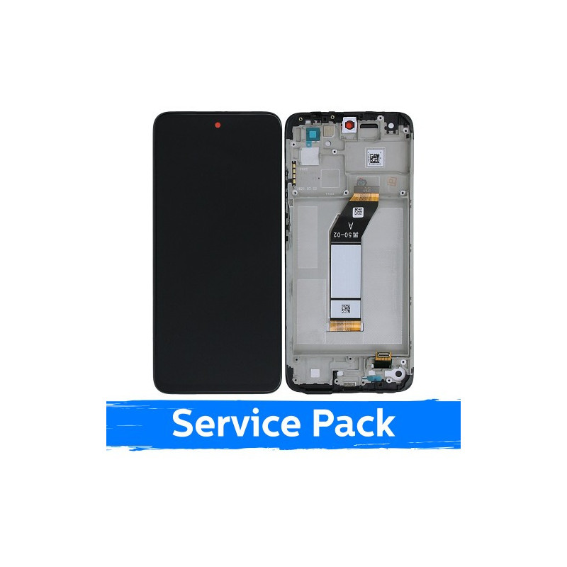 Ekranas skirtas Xiaomi Redmi 10 (2021) juodas su rėmeliu (Service Pack)