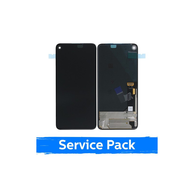 Ekranas skirtas Google Pixel 4A 5G / G025I / juodas su rėmeliu (Service Pack)
