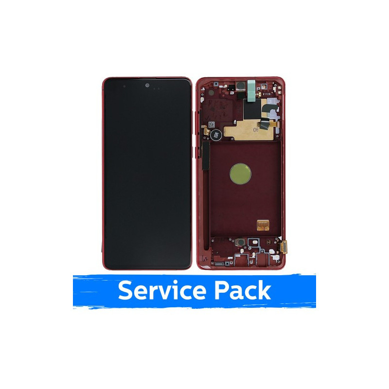 Ekranas skirtas Samsung N770 Note 10 Lite su rėmeliu / Aura Red / (Service Pack)