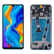 Screen for Huawei P30 Lite with frame / Pearl White / OEM