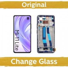 Screen for Xiaomi Mi 11 Lite 4G (Lite 5G / Lite 5G NE) with frame / Bubblegum Blue / (Updated: China)