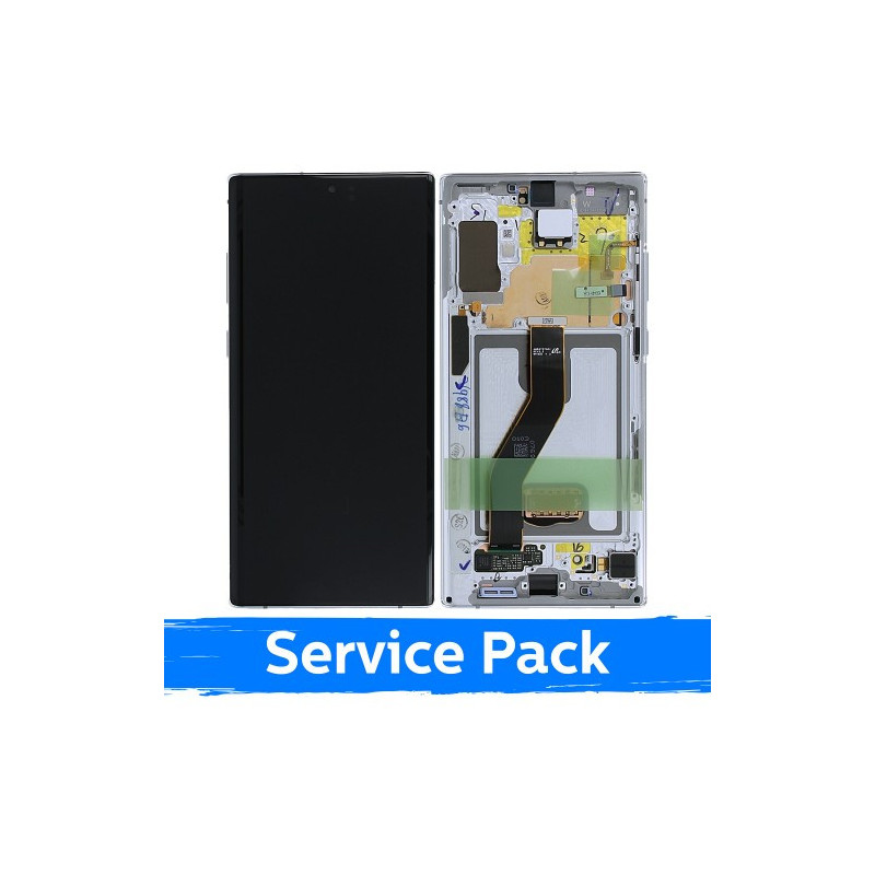 Ekranas skirtas Samsung N975 Note 10 Plus su rėmeliu / Aura White / (Service Pack)