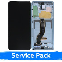 Screen for Samsung G986 (G985) S20 Plus with frame / Cloud Blue / (Service Pack)