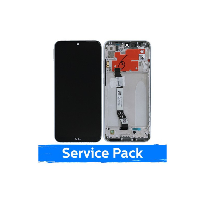 Ekranas skirtas Xiaomi Redmi Note 8T su rėmeliu / Moonlight White / (Service Pack)