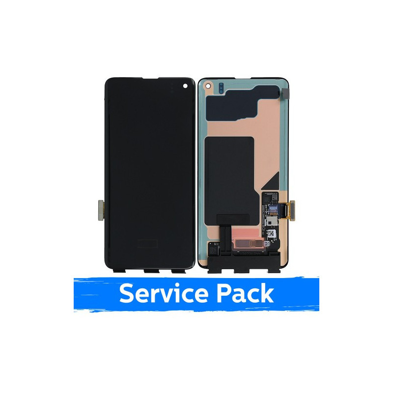 Ekranas skirtas Samsung G973 S10 juodas (Service Pack) (NF version)
