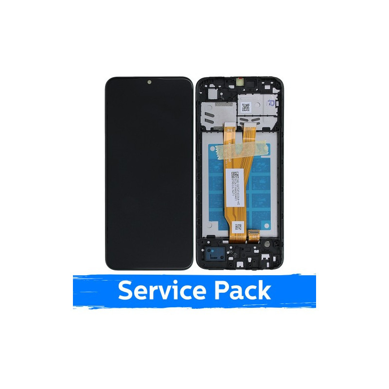 Screen for Samsung A032 A03 Core black with frame (Service Pack)