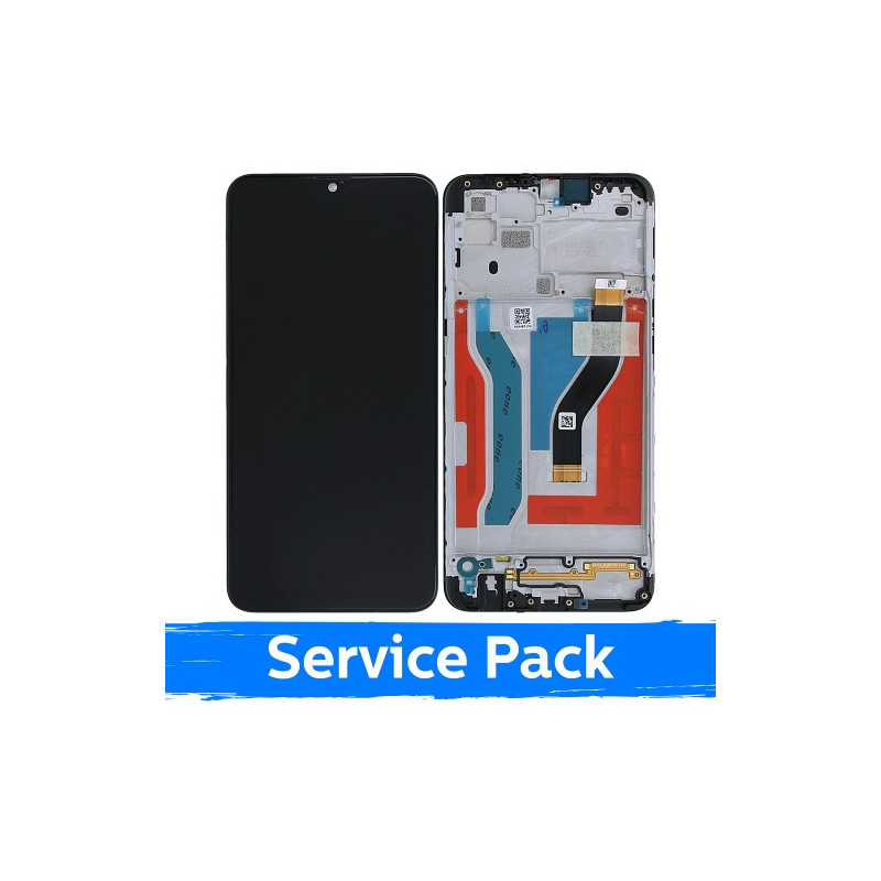 Screen for Samsung A107 A10s black with frame (Service Pack)