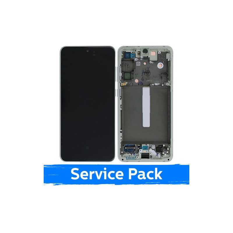 Screen for Samsung G990 S21 FE 5G with frame / Olive / (Service Pack)