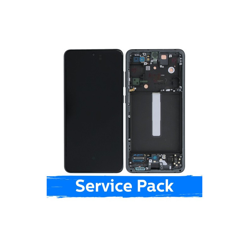 Screen for Samsung G990 S21 FE 5G with frame / Graphite / (Service Pack)