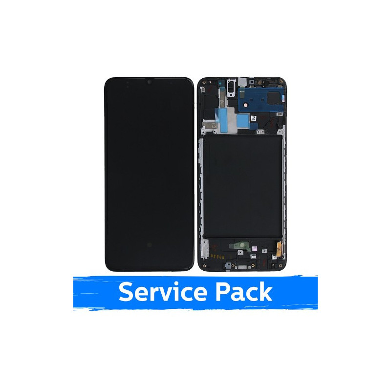 Ekranas skirtas Samsung A705 2019 A70 juodas su rėmeliu (Service Pack)