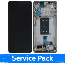 Ekranas skirtas Xiaomi 11T Pro / 11T su rėmeliu / Moonlight White / (Service Pack)