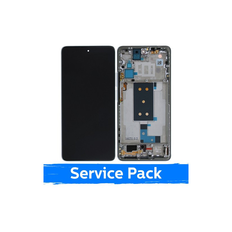 Ekranas skirtas Xiaomi 11T Pro / 11T su rėmeliu / Moonlight White / (Service Pack)