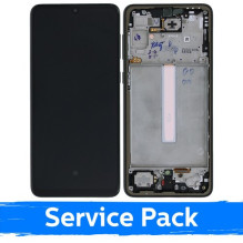Ekranas skirtas Samsung A336 A33 5G su rėmeliu / Black / (Service Pack)