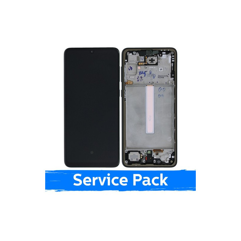 Ekranas skirtas Samsung A336 A33 5G su rėmeliu / Black / (Service Pack)