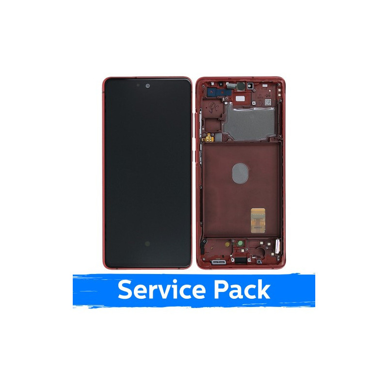 Screen for Samsung G780 S20 FE (G781 S20 FE 5G) with frame / Cloud Red / (Service Pack)