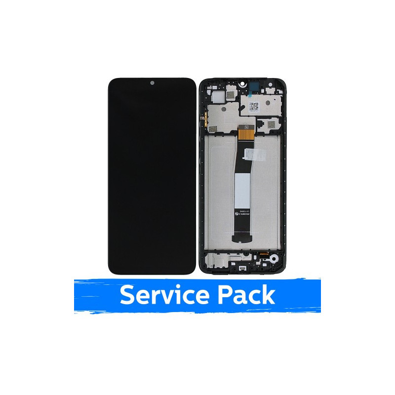 Ekranas skirtas Xiaomi Redmi 12C juodas su rėmeliu (Service Pack)