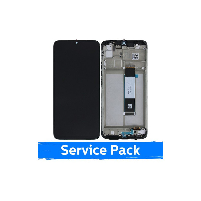 Screen for Xiaomi Redmi 9T / Poco M3 black with frame (Service Pack)