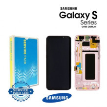 Screen for Samsung G955 S8 Plus with frame / Rose Pink / (Service Pack)