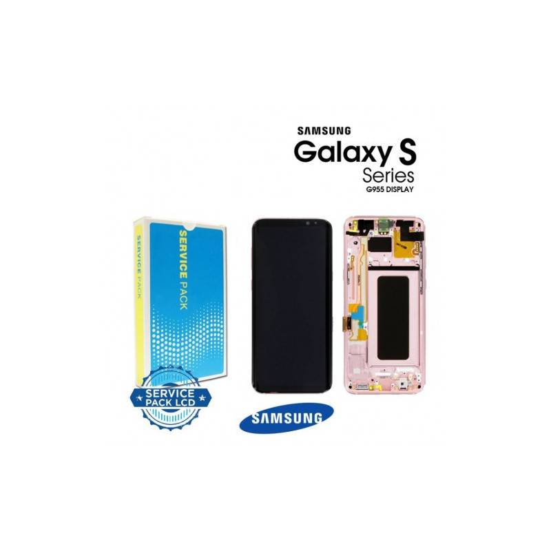 Ekranas skirtas Samsung G955 S8 Plus su rėmeliu / Rose Pink / (Service Pack)