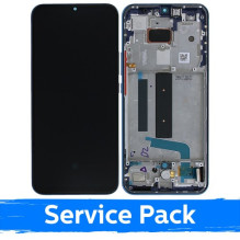 Screen for Xiaomi Mi 10 Lite 5G with frame / Aurora Blue / (Service Pack)