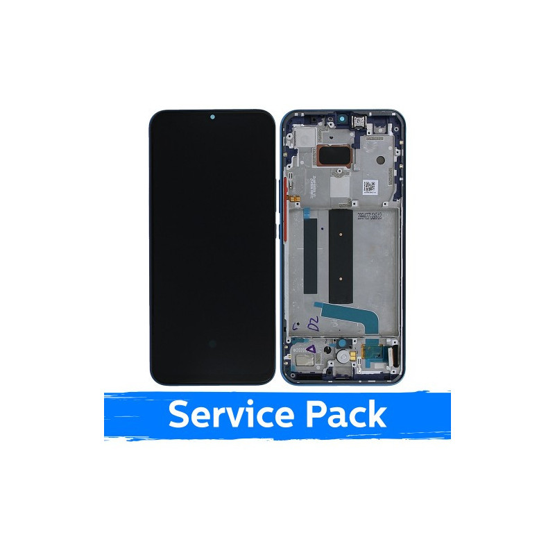 Screen for Xiaomi Mi 10 Lite 5G with frame / Aurora Blue / (Service Pack)