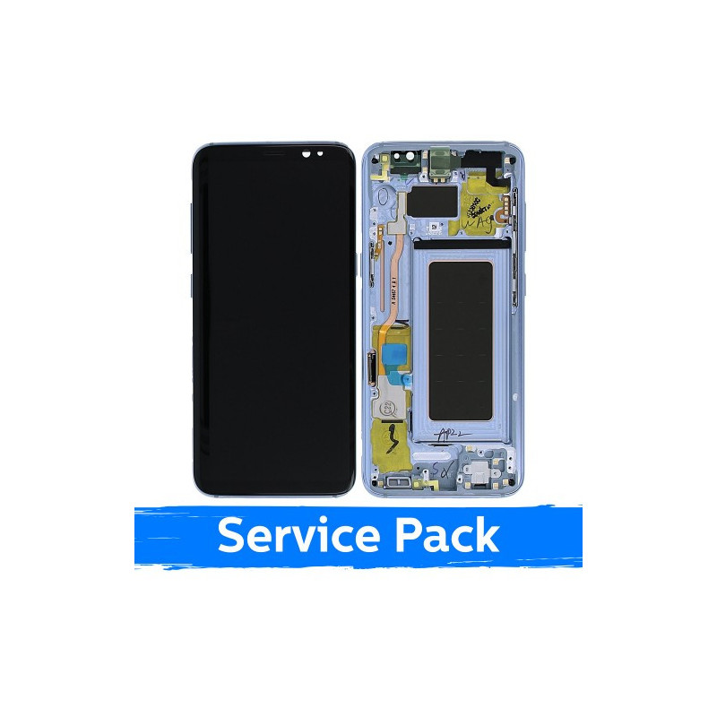 Screen for Samsung G950 S8 with frame / Coral Blue / (Service Pack)
