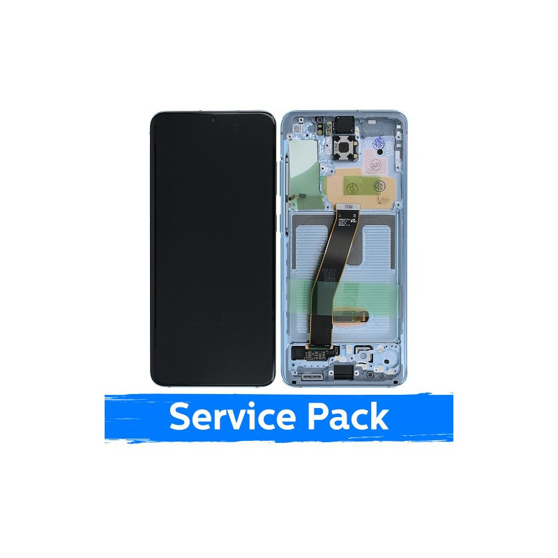 Ekranas skirtas Samsung G980 S20 su rėmeliu / Cloud Blue / (Service Pack)