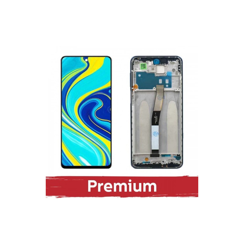 Screen for Xiaomi Redmi Note 9S (Note 9 Pro) with frame / Glacier White / OEM