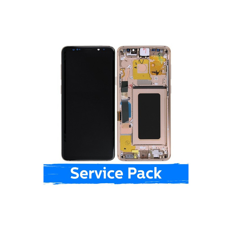 Screen for Samsung G965 S9 Plus with frame / Sunrise Gold / (Service Pack)