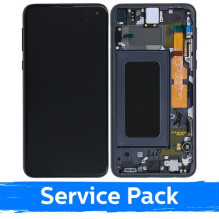 Screen for Samsung G970 S10e with frame / Prism Black / (Service Pack)