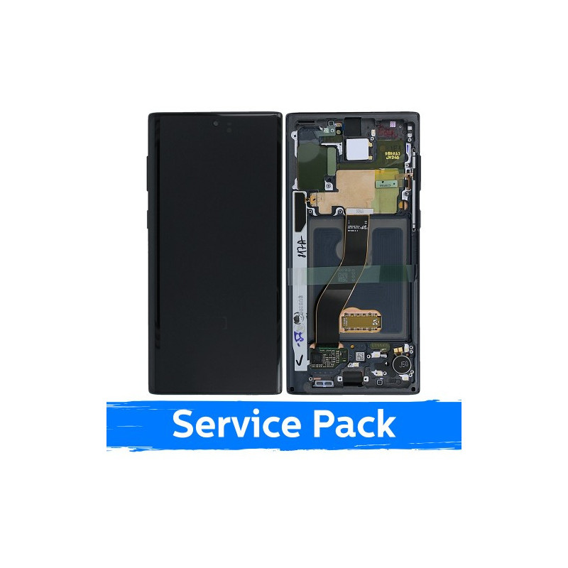 Screen for Samsung N970 Note 10 with frame / Aura Black / (Service Pack)