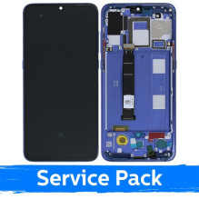 Ekranas skirtas Xiaomi Mi 9 su rėmeliu / Ocean Blue / (Service Pack)