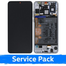Screen for Huawei P30 Lite with frame / Pearl White / (Service Pack)