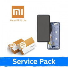 Screen for Xiaomi Mi 10 Lite 5G with frame / Cosmic Gray / (Service Pack)