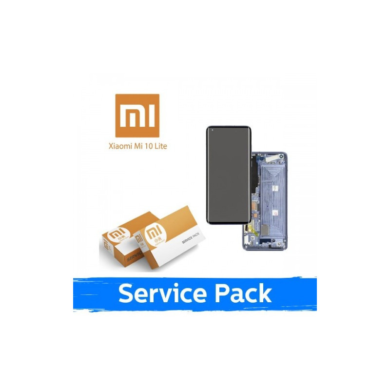Screen for Xiaomi Mi 10 Lite 5G with frame / Cosmic Gray / (Service Pack)