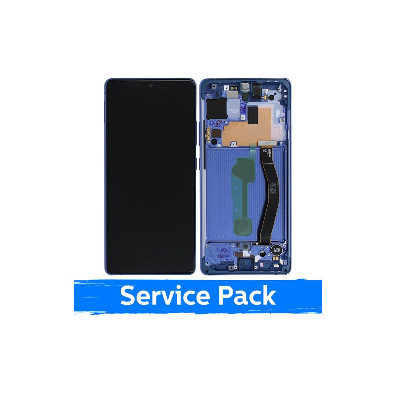Screen for Samsung G770 S10 Lite with frame / Prism Blue / (Service Pack)