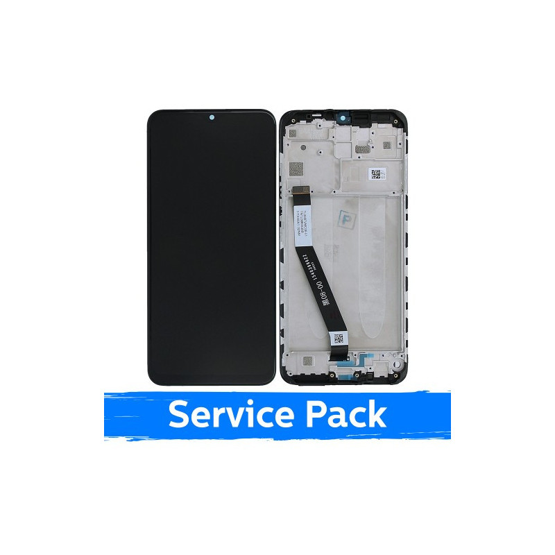 Ekranas skirtas Xiaomi Redmi 9 su rėmeliu / Black / (Service Pack)