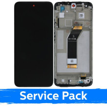 Ekranas skirtas Xiaomi Redmi 10 (2022) juodas su rėmeliu (Service Pack)
