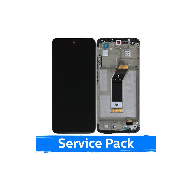 Screen for Xiaomi Redmi 10 (2022) black with frame (Service Pack)