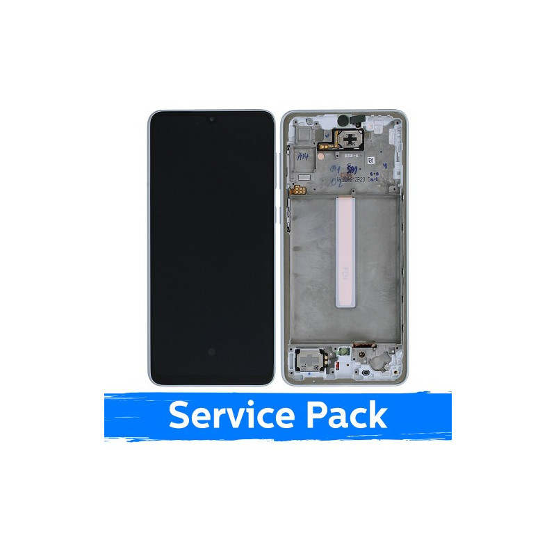 Ekranas skirtas Samsung A336 A33 5G su rėmeliu / White / (Service Pack)
